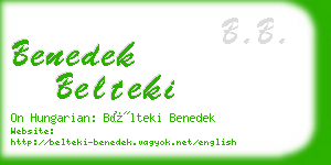 benedek belteki business card